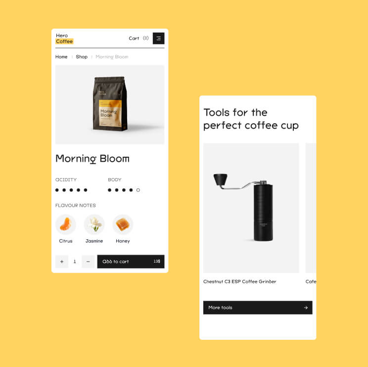 Hero Coffee midnight cocoa box packaging