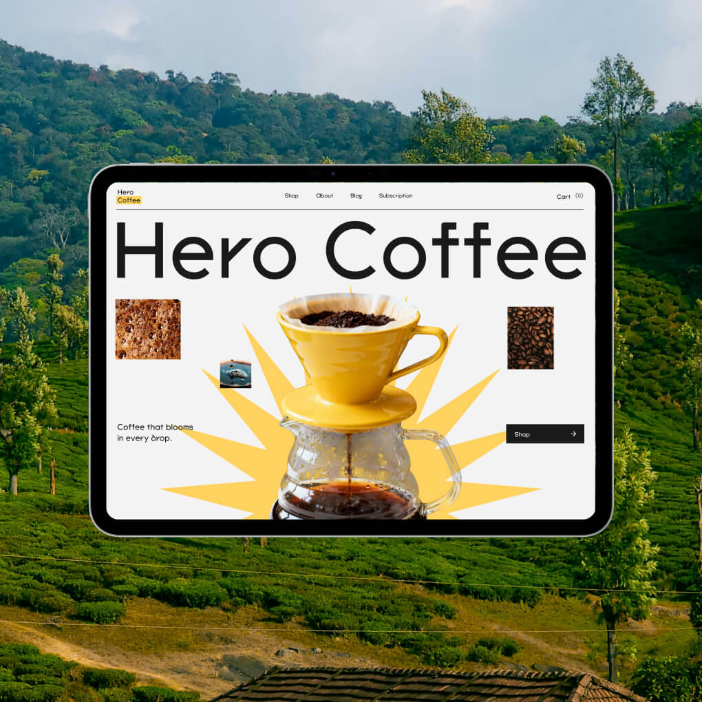 Pouring coffee outdoors